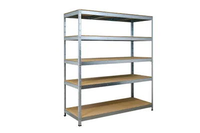 Produktbild von SCHULTE Regalwelt Schwerlastregal mit 5 Holzböden, 180x160x60 cm (HxBxT), Traglast pro Ebene ca. 250 Kg, verzinkt, Lagerregal, Kellerregal