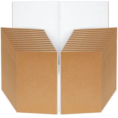 Obrázek produktu pro Blokové zápisníky, 24 kusů - bílé, bez linek - z kraftpapíru - skicáky - kancelářské potřeby - formát 21,6 x 28 cm - zápisníky