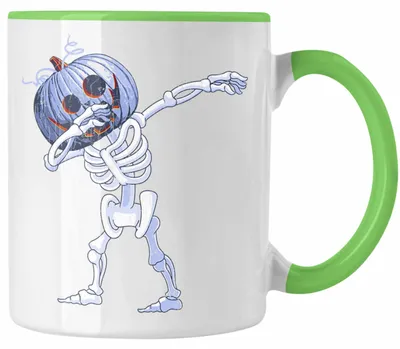 Produktbild von Halloween Tasse Kürbis Dekoration Becher Skelet Dabbing (Grün)