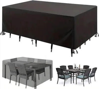 Productafbeelding van Tuinmeubelhoezen - Beschermhoes Buitenmeubels - Meubels Beschermen - Waterdicht Anti-UV - 190 x 160 x 100 cm - Zwart