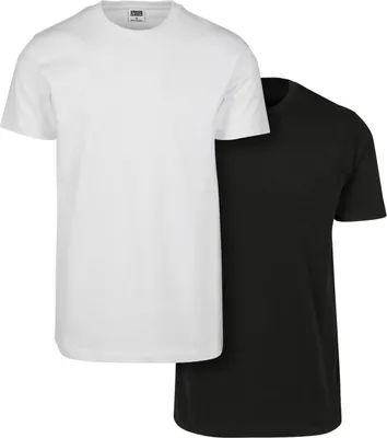 Produktbild von Urban Classics TB2684A | Basic Tee 2-Pack Herren T-Shirt - Farbe: Black/White - Größe: 5XL
