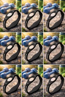 Obrázek produktu pro Náramek Power Balance – iontový náramek pro fitness a každodenní použití, černý, M – 19 cm