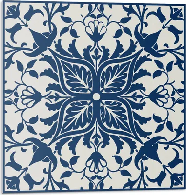 Immagine prodotto di Motivo floreale con foglie - Autoadesivo - Rivestimento murale - Pannello murale - Decorazione murale - Pannelli murali decorativi - Pannelli murali 3D - Design murale autoadesivo - 4 pezzi 50 x 50 cm