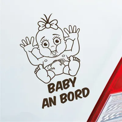 Produktbild von Auto Aufkleber Baby an Bord on Tour 20x30 cm Braun Sticker Heckscheibenaufkleber