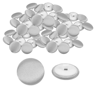 Productafbeelding van Satijnknopen - 20 mm diameter - Om aan te naaien voor kleding en handwerk - 50 stuks - Zilver