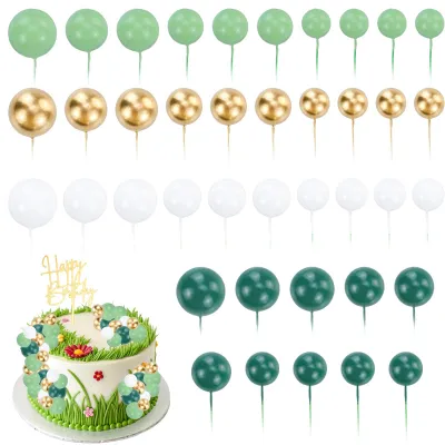 Tortendeko-Set, 40 bunte Kugeln + Happy Birthday, 10 cm