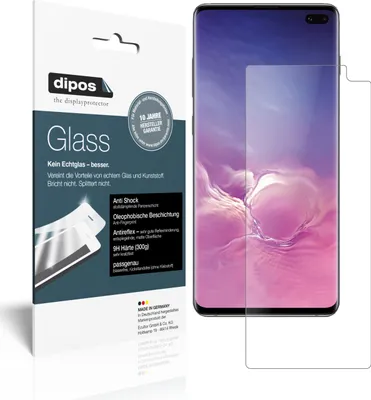Produktbild von 2x Schutzfolie für Samsung Galaxy S10 Plus matt - Anti-Shock 9H Folie dipos Glass Kunststoffglas