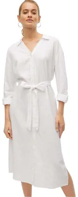 Produktbild von Vero Moda - "Linn" Midi Hemd Kleid für Damen GT36473 (36 DE) (Schneeweiß (Farbe))