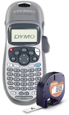 Produktbild von DYMO LetraTag LT-100H Beschriftungsgerät Handgerät | Tragbarer Etikettiergerät mit ABC Tastatur | Silber | Ideal fürs Büro oder zu Hause | Silber, ABC, Thermodirekt, Farbe, Kabellos, Silber