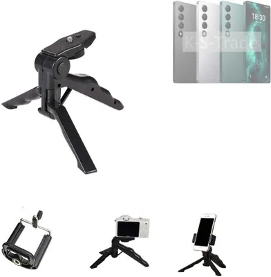 Produktbild von K-S-Trade Stativ Tisch-Ständer Dreibein Handy-Stativ Ständer kompatibel mit Meizu 20 Infinity Mini-Stativ Smartphone Tripod Handy-Stativ aus Plastik