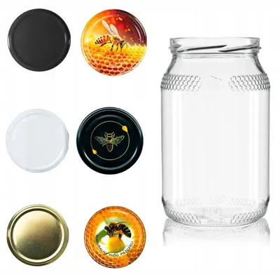 Produktbild von Akada Glasbehälter 900ml Honigmuster mit Deckel