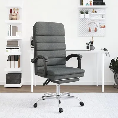 Produktbild von Bürostuhl Ergonomisch Computerstuhl Schreibtischstuhl Chefsessel mit Massagefunktion Dunkelgrau Stoff