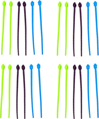 Produktbild von 24 Stück Silikonbänder Rouladenbinder Kabelbinder Silikon 17cm wiederverwendbare Silikonbinder Beutelverschluss