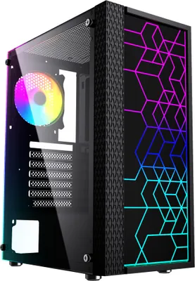 Produktbild von Gembird Fornax 2500 ARGB Gaming ATX-Computergehäuse, Midi Tower, Hintergrundbeleuchtung, Schwarz (CCC-FC-2500)