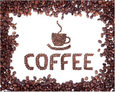 Produktbild von Wallario Poster - Kaffee Schrift aus Kaffeebohnen, Kunstdruck Größe: 40 x 50 cm