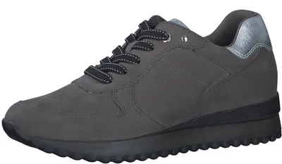 Produktbild von MARCO TOZZI Damen Sneaker flach Glänzend mit Schnürsenkeln Vegan, Grau (Grey Com