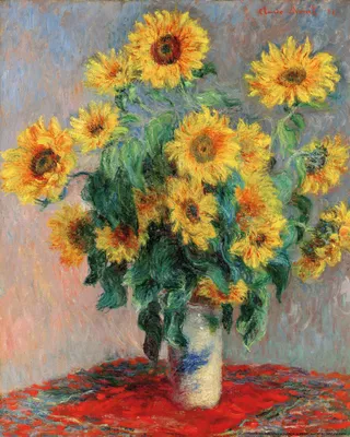 Produktbild von Claude Monet Kunstdruck Bild - Sonnenblumenstrauß. 1880 (50 x 40 cm)