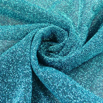 Produktbild von Polyesterstoff Meterware Glitzerstoff Faschingsstoff Glitzer türkis