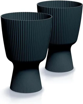Produktbild von Blumenampel Set rund mit 19 cm Durchmesser in Anthrazit