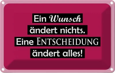 Produktbild von vianmo Blechschild 12x18 cm Ein Wunsch ändert nichts Spruch Zitat