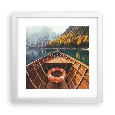 Produktbild von Gerahmtes Poster - Weißer Rahmen - £ódŸ Berge Kajak - 30x30 cm - Wand Bild - Wanddeko - Wandbilder - Kunstposter - Wandposter - Bilderrahmen - Bilder - Kunstdruck - Wanddekoration - P2WAC30x30-4981