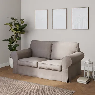 Produktbild von Dekoria Bezug für Ektorp 2-Sitzer Sofa nicht ausklappbar, beige-grau, Sofabezug für  Ektorp 2-Sitzer nicht ausklappbar
