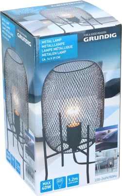 Produktbild von Grundig Metalllampe ca. 16 x 29 cm in schwarz dekorative Stehlampe