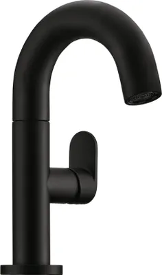 Immagine prodotto di NABER Sottile 1 miscelatore monocomando per vasca in nero opaco con bocca fissa / Miscelatore per lavabo / Alta pressione
