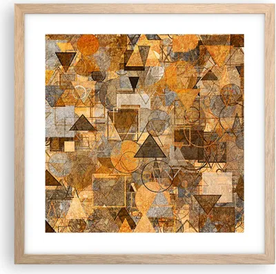 Produktbild von Gerahmtes Poster - Rahmen in heller Eiche - Abstraktion modern - 40x40 cm - Wand Bild - Wanddeko - Wandbilder - Wandposter - Bilderrahmen - Bilder - Kunstdruck - Wandbild - P2NAC40x40-4021