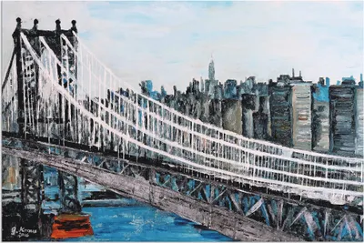 Produktbild von ARTland Wandbild Alu für Innen & Outdoor New York Brooklyn Bridge Größe: 30x20 cm