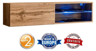 Image de Banc TV mural Switch RTV 4 - L 120 x P 40 x H 30 cm - Marron