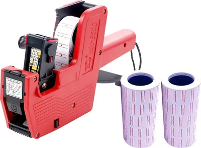 Produktbild von 8 Ziffern Preisschild Maschine Handheld Preis Etikett Etikett Date Maker Preisgestaltung mit 10 Stueck Preisetiketten Papier fuer Bueroeinzelhandel Lebensmittelgeschaeft Organisation Markierungslager