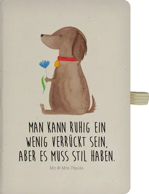 Produktbild von Mr. & Mrs. Panda notizbuch Hund Blume - Transparent - Geschenk, Hunde, A5, Reisetagebuch, Tagebuch, Sprüche, Haha, Kladde, Verrückt, Süß, Adressbuch
