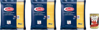 Produktbild von Pasta Barilla Spaghettoni Ristorante Nr. 7 italienisch Nudeln 3x 5kg pack + Italian Gourmet polpa