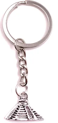 Produktbild von Onwomania Schlüsselanhänger Pyramide Ägyten Wüste Silber Metall Anhänger Charm