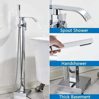 Immagine prodotto di Bagno Miscelatore per vasca da bagno, doccetta, miscelatore acqua calda-fredda, cromato
