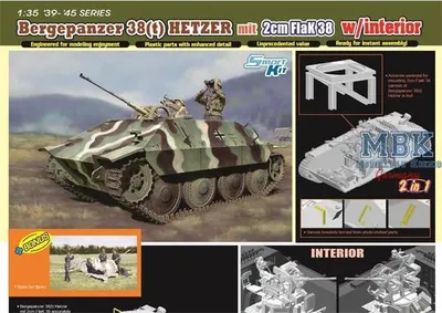 Produktbild von DRAGON 6399 Bergepanzer 38(t) HETZER + 2cm FlaK 38 2023 Vers.