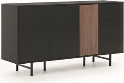Produktbild von Furmeb24 - PREGGIO K2D3SZ Kommode mit Schubladen Schwarz/ Captains Deck