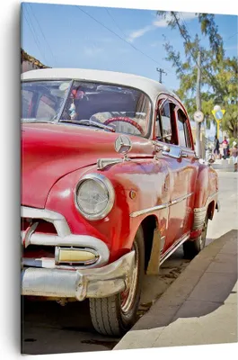 Produktbild von Bild auf Leinwand - Leinwandbild - Einteilig - Chevrolet Auto Havanna - 70x100cm - Wand Bild - Wanddeko - Wandbilder - Leinwanddruck - Wanddekoration - Leinwand bilder - Wandbild - PA70x100-2411