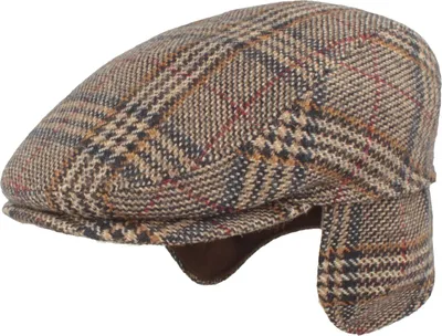 Bullani warme Tweed-Schiebermütze aus Wolle mit Ohrenschutz in braun