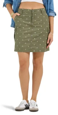 Produktbild von Lee Damen Ultra Lux-Komfort mit Flex-to-go-Cargo Skort, Olive Grove Blockdruck,