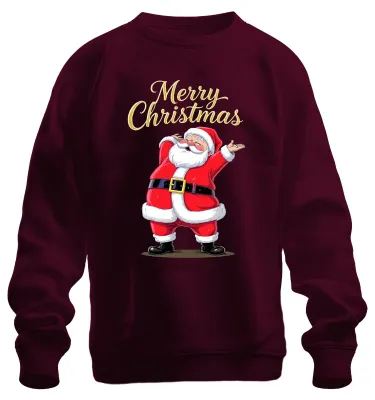Produktbild von Merry Christmas Weihnachtsmann Santa Claus Lustig Geschenk Sweatshirt Pullover, Burgundy, M