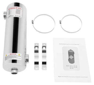 Produktbild von Pool-Wärmetauscher, 60 kW Leistung, SS304 Edelstahl, Silber