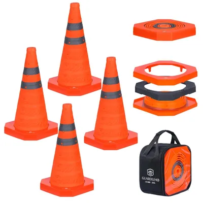 Immagine prodotto di Elzusha - Cono di sicurezza pieghevole con base pesata, 45 cm