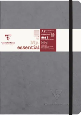 Produktbild von Clairefontaine 5x Notizbuch Age Bag My.essential A5 96 Bl liniert Grau 793465C