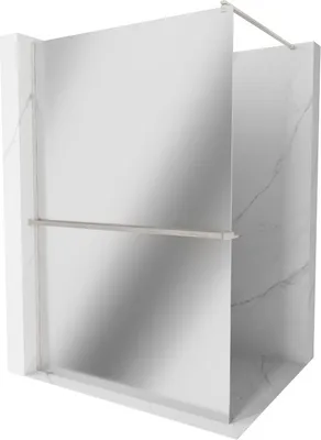 Obrázek produktu pro Mexen Kioto+ sprchová stěna s policí Walk-in 110 x 200 cm, zrcadlo, kartáčovaný nikl - 800-110-121-97-50