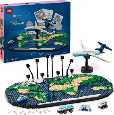 Produktbild von LEGO Reiseerinnerungen, Spielzeugweltkarte, Bau- und Spielset für Mädchen und Jungen, Geschenk für Familien, die Abenteuer und Reisen lieben, kreative Aktivität, Sammlerstück 41838
