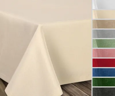 Produktbild von Leinenoptik wasserabweisend abwaschbar fleckenabweisend Stofftischdecke,Creme (Ecru), (Eckig260x160cm)