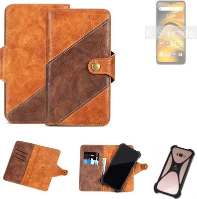 Produktbild von K-S-Trade Handyhülle Schutzhülle Bookstyle Case Wallet-Case kompatibel mit UMIDIGI A13 Pro 5G Cover Klapphülle Kantenschutz Smartphone dunkelbraun