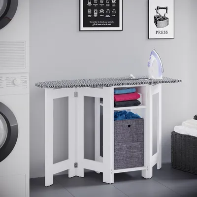 Produktbild von VCM Holz Kommode | Bügelbrett | Bügelschrank | Maße ca. H. 75 x B. 112 x T. 37 cm - Bigalos